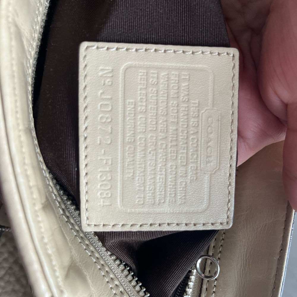 Coach Beige Leather Satchel with Braided Detail - Picture 5 of 7